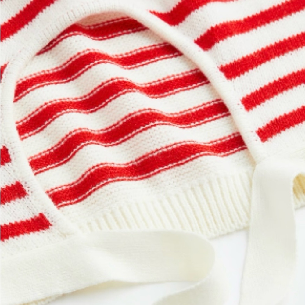 Red and White Striped Knit Top - Picture 2 of 7
